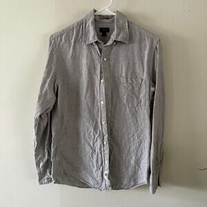 J. Crew Baird McNutt Irish Linen Mens Casual Button-Down Shirt Small - Flawed